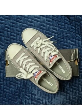 RARE Dainty Light Grey Converse Sneakers In Dolphin Size 8, New In Box